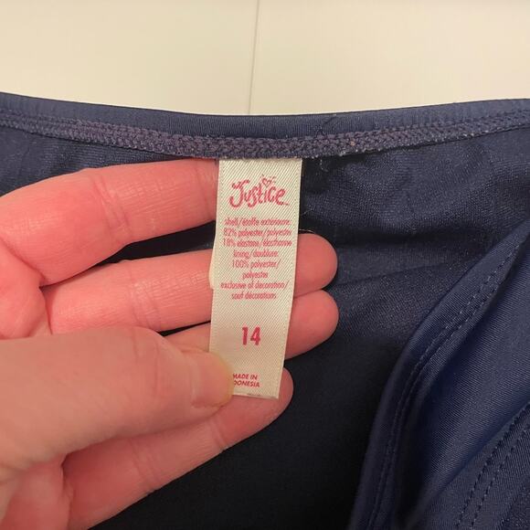 Justice Brand Girl's size 14 American Flag Patriotic Sequin 2 Piece Swimsuit - Picture 5 of 5